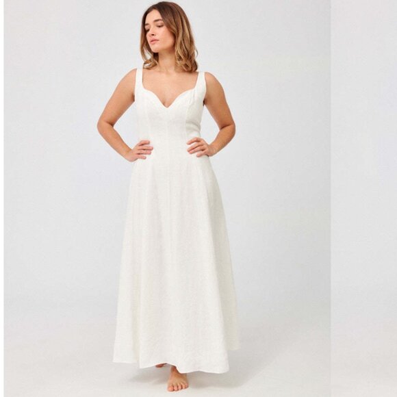 Mara Hoffman White Linen Perdita Dress - Picture 2 of 12